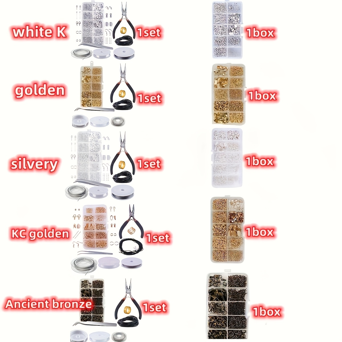 900pcs Jewellery Making Supplies Set, Beads and Tools